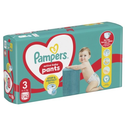 Підгузки Pampers трусики Pampers Pants Розмір 3 (6-11кг) 62 шт (8006540069233)