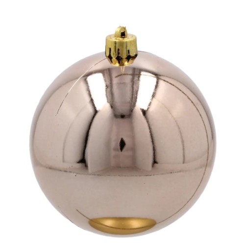 Ялинкова іграшка Chomik пластикові кульки 4 шт, 10 см, шампань (5900779893917_2)