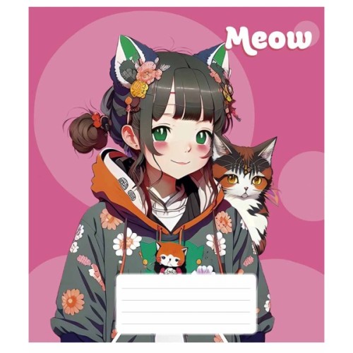 Зошит Школярик Kawaii 48 аркушів клітинка (048-3302K)