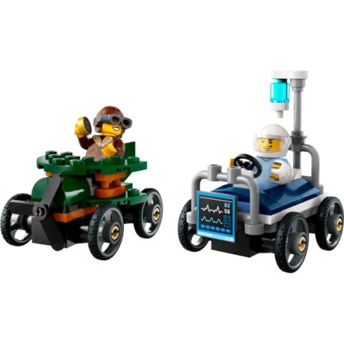 Конструктор LEGO City Літак проти лікарняного ліжка - Набір для перегонів (60459)