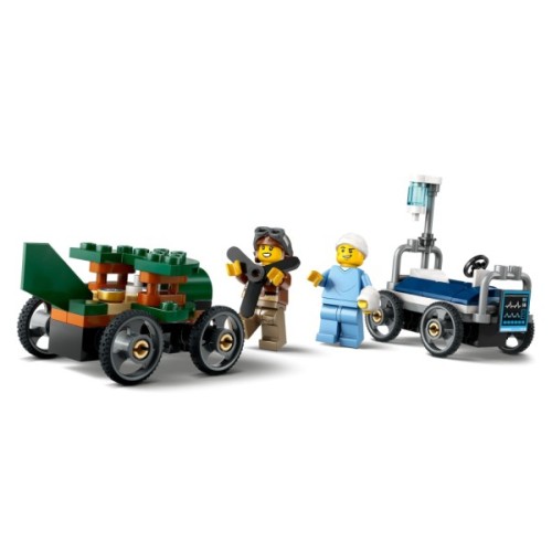Конструктор LEGO City Літак проти лікарняного ліжка - Набір для перегонів (60459)