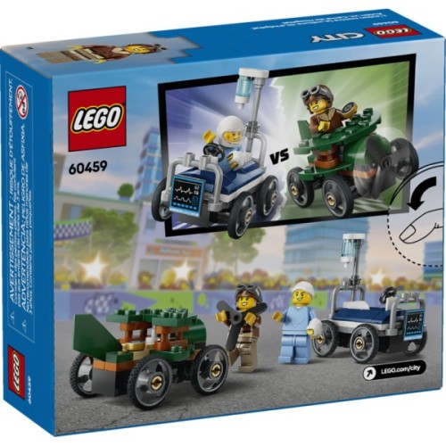 Конструктор LEGO City Літак проти лікарняного ліжка - Набір для перегонів (60459)