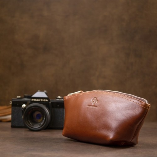 Косметичка Grande Pelle Зі шкіри Коричнева (11510)