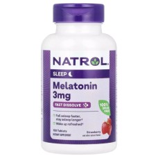 Амінокислота Natrol Мелатонін швидкорозчинний, 3 мг, смак полуниці, Melatonin (NTL-07281)