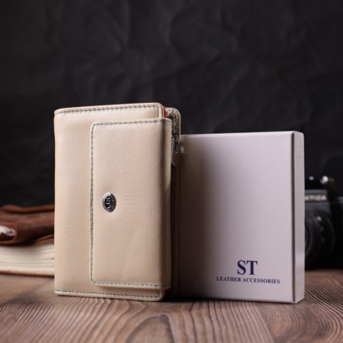 Гаманець ST Leather З натуральної шкіри Білий (22500)