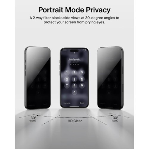 Скло захисне Belkin iPhone 17 Pro Privacy TemperedGlass (OVA213HQ)