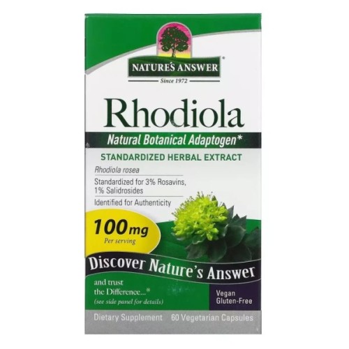 Трави Nature's Answer Родіола, 100 мг, Rhodiola, 60 вегетаріанських капсул (NTA-16426)