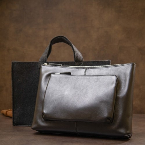 Сумка Grande Pelle Шкіряна чоловіча Чорна (11437)