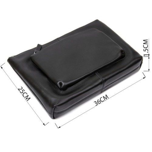 Сумка Grande Pelle Шкіряна чоловіча Чорна (11437)