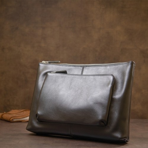 Сумка Grande Pelle Шкіряна чоловіча Чорна (11437)