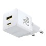 Зарядний пристрій Baseus 1xUSB-C 20W + 1xUSB white + cable USB-C to USB-C 60W 1.0m (P10111608213-01)