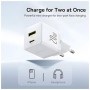 Зарядний пристрій Baseus 1xUSB-C 20W + 1xUSB white + cable USB-C to USB-C 60W 1.0m (P10111608213-01)