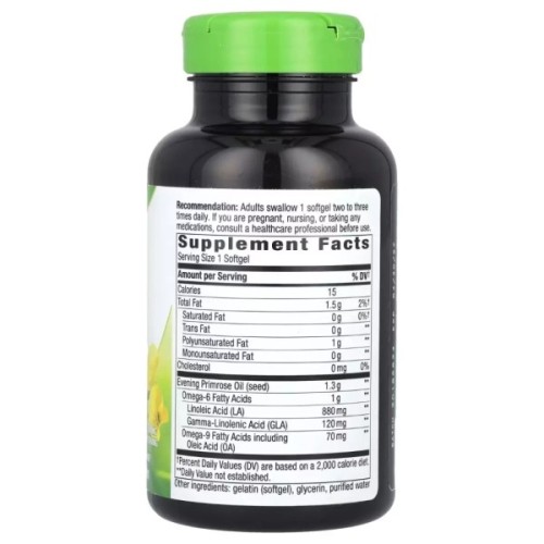 Вітамін Nature's Way Примула вечірня, 1300 мг, Evening Primrose, 60 гелевих капсул (NWY-15418)
