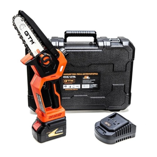 Ланцюгова пила GTM CS18/127BL, 18В, шина 5"/12,7см, 4Ah (CS18/127BL KIT)