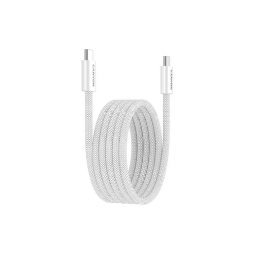 Дата кабель USB-C to USB-C 1.0m 60W Magnet Braided White Canyon (CND-CCMG60AB15W)