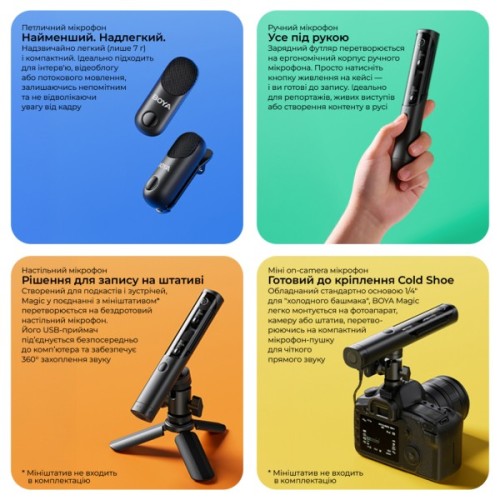 Мікрофон Boya Magic-02 Type-C/Lightning Black (Magic-02)