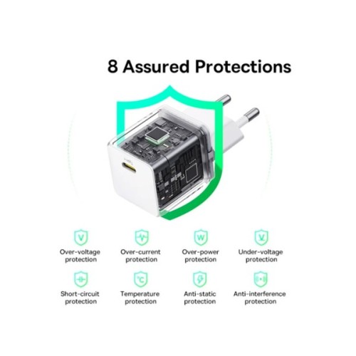 Зарядний пристрій Baseus Palm Fast Charger 1C 30W + Cable 1.0m Type-C 60W white (P10111605213-01)