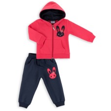 Спортивний костюм дитячий Breeze на блискавці з зайчиком (9617-92G-coral)