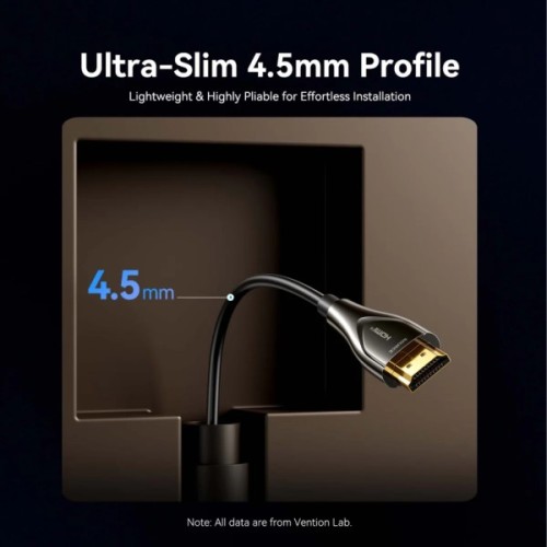 Кабель мультимедійний HDMI M to HDMI M 50.0m 4K60Hz fiber optic black Vention (ALSBX)