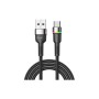 Дата кабель USB 2.0 AM to USB-C 1.0m 3A LED black Essager (EXCT-XCD01)