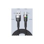 Дата кабель USB 2.0 AM to USB-C 1.0m 3A LED black Essager (EXCT-XCD01)