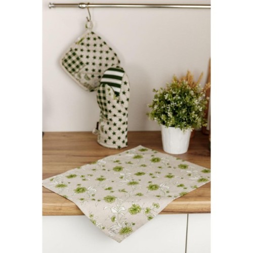 Кухонна прихватка Прованс Печворк зелений Господиня 20х20 см (031502)