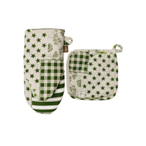 Кухонна прихватка Прованс Печворк зелений Господиня 20х20 см (031502)