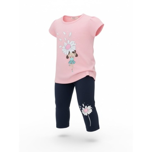 Набір дитячого одягу Breeze з квіточкою (20968-104G-pink)
