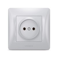 Розетка Videx BINERA 2ая із заземленням кремова (VF-BNSK1-SS)