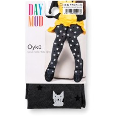 Колготки дитячі Daymod з котиками (D2125091-98G-gray)