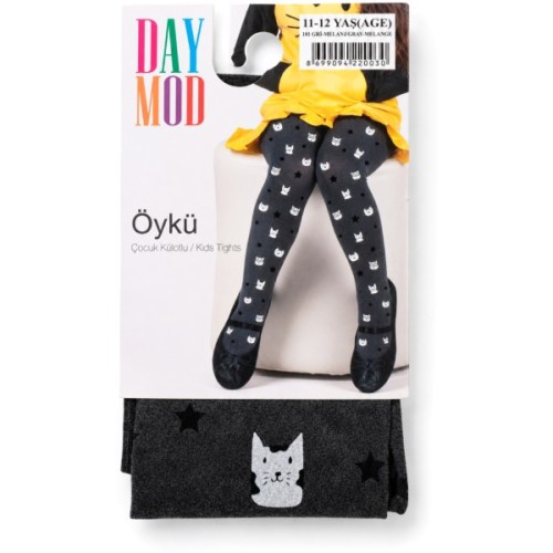 Колготки дитячі Daymod з котиками (D2125091-98G-gray)