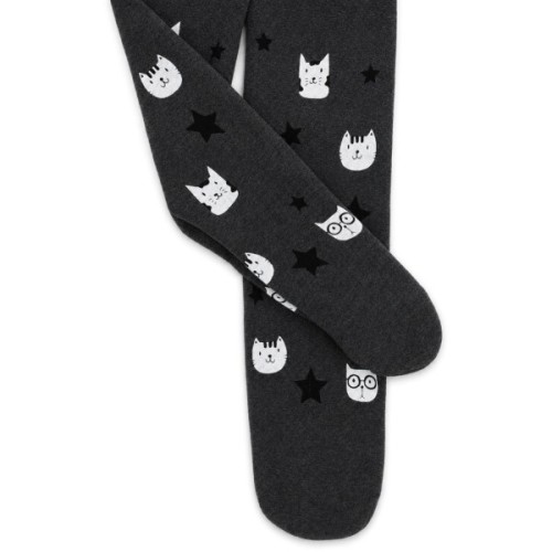 Колготки дитячі Daymod з котиками (D2125091-98G-gray)