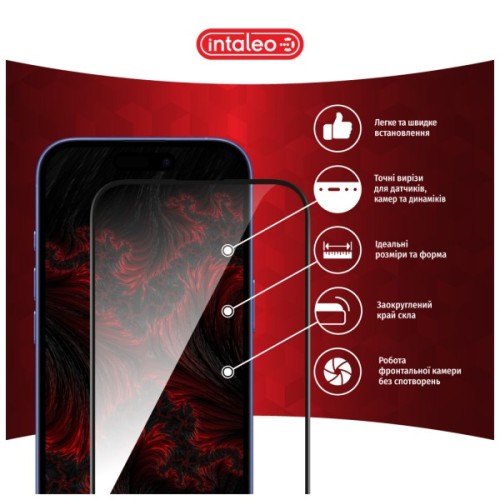 Скло захисне Intaleo Full Glue Apple iPhone 16 Black (1283126593789)