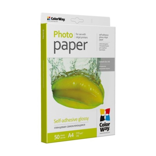 Фотопапір ColorWay A4 115г glossy 50л (PGS1158050A4)
