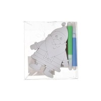 Прикраса декоративна Jumi Для розфарбовування Санта та фломастери 9.5 x 7.5 см 3 шт (5900410714472)