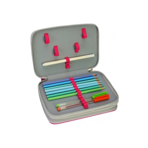 Пенал Cool For School 2 відділення з відворотами Рожевий (CF87283)