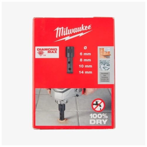 Коронка Milwaukee алмазна Diamond Max М14 6,8,10,14мм, 4шт (4932471863)