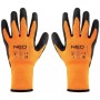 Захисні рукавиці Neo Tools латексне покриття, поліестер, р.8, помаранчево чорні (97-612-8)