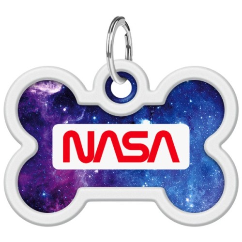 Адресник для тварин WAUDOG Smart ID з QR паспортом "NASA21", кістка 40х28 мм (0640-0148)