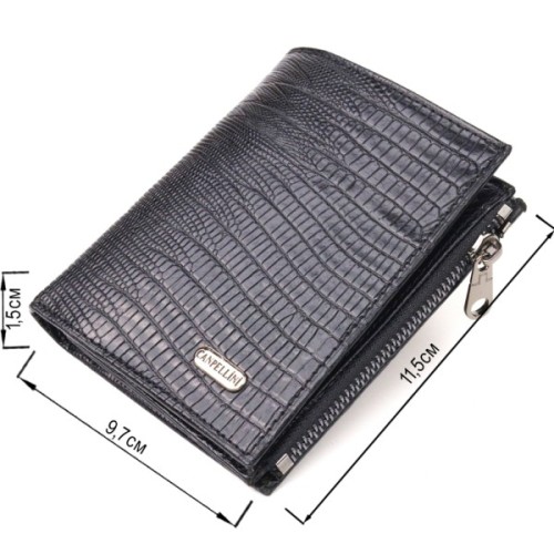 Гаманець Canpellini З натуральної шкіри Чорний (21672)