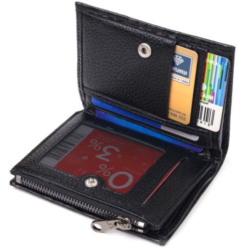 Гаманець Canpellini З натуральної шкіри Чорний (21672)