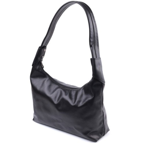 Сумка Shvigel На плече з натуральної шкіри Чорна (22828)