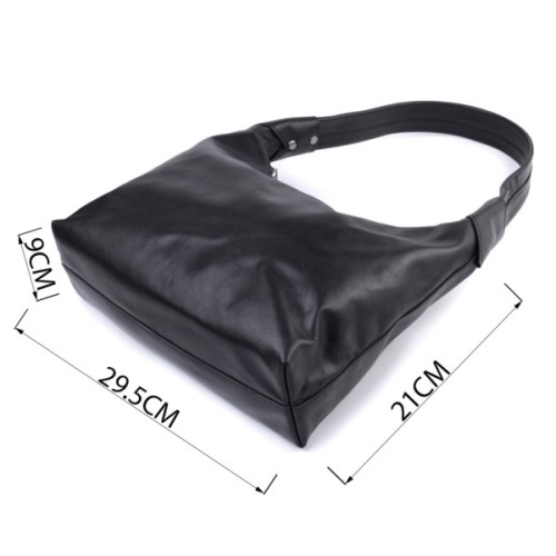 Сумка Shvigel На плече з натуральної шкіри Чорна (22828)