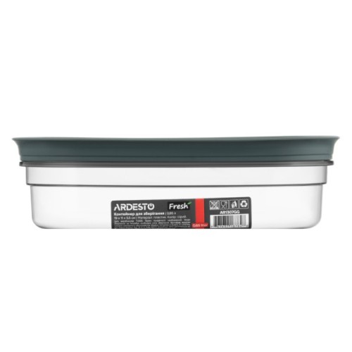Харчовий контейнер Ardesto Fresh 0.65л, пластик, прямокутна, сірий (AR1307GG)