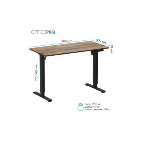 Комп'ютерний стіл OfficePro ODE1260DW Dark Wood/Black (ODE1260DW)