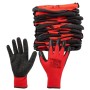Захисні рукавиці Neo Tools комплект 12шт, поліестер з латексним покриттям, р.11, червоно-чорний (97-645-11)
