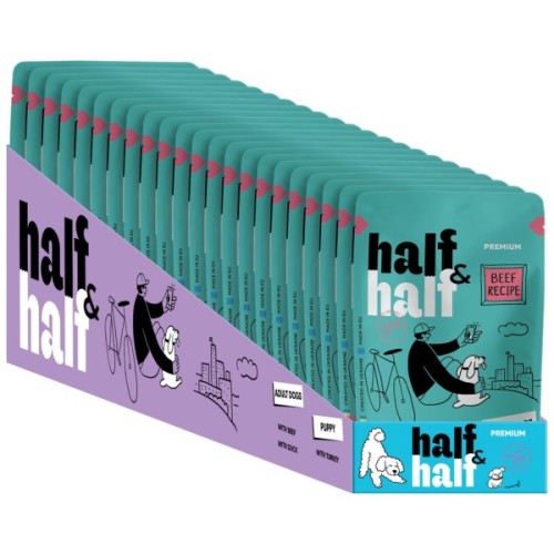 Вологий корм для собак Half&Half шматочки яловичини в соусі 100 г (4820261921267)
