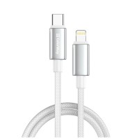 Дата кабель USB-C to Lightning 1.0m PD30W zinc alloy braided white ColorWay (CW-CBPDCL098-WT)