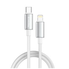 Дата кабель USB-C to Lightning 1.0m PD30W zinc alloy braided white ColorWay (CW-CBPDCL098-WT)