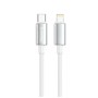 Дата кабель USB-C to Lightning 1.0m PD30W zinc alloy braided white ColorWay (CW-CBPDCL098-WT)